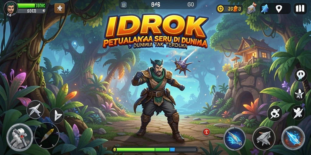 Screenshot gameplay IDROK menampilkan aksi petualangan yang mendebarkan.
