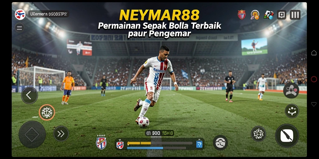 Tampilan menarik dari gameplay sepak bola di NEYMAR88.
