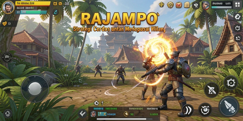 Screenshot gameplay RAJAMPO menampilkan aksi strategi yang mendebarkan.