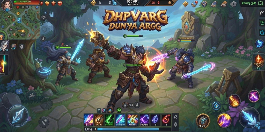 Screenshot gameplay RPVIP1 dengan pertarungan yang mendebarkan.