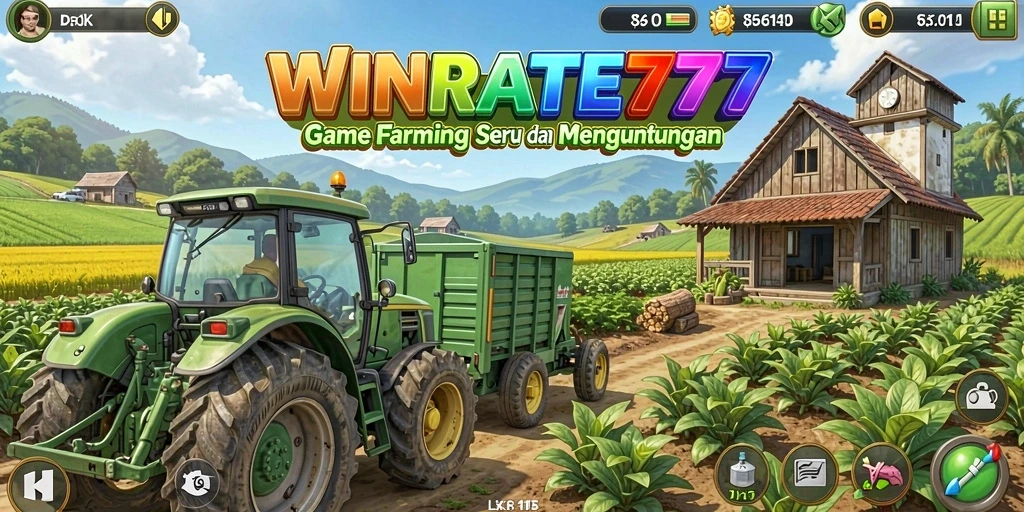 Tampilan gameplay seru dari WINRATE777 dalam bertani dan merawat hewan.